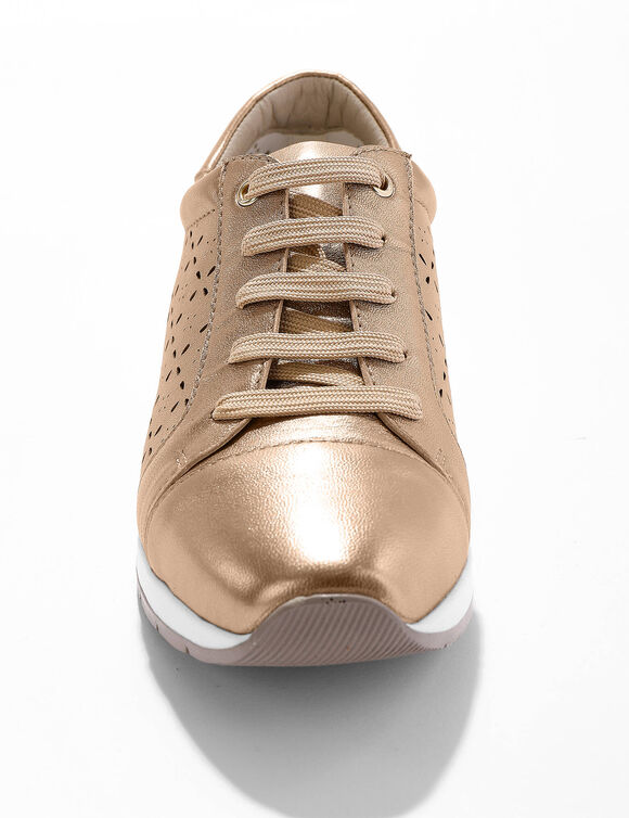 Leren sneakers met ajour (goudbruin) Leren sneakers met ajour (goudbruin)